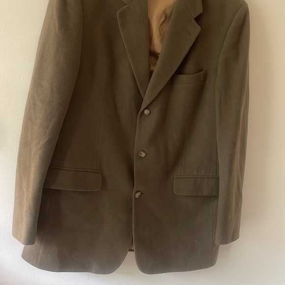 Vintage Bill Blass Khaki Green Camel Hair Blazer 43 long - Picture 3 of 15